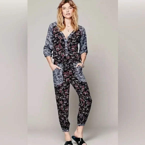 Free People Shelia Floral Jumpsuit - Picture 1 of 9
